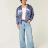 Boxy Fermuarlı Palm Beach Grafik Sweatshirt