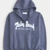 Boxy Fermuarlı Palm Beach Grafik Sweatshirt