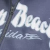 Boxy Fermuarlı Palm Beach Grafik Sweatshirt
