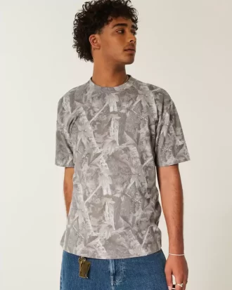 Boxy Heavyweight Camo Crew Tişörtü