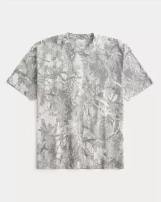 Boxy Heavyweight Camo Crew Tişörtü