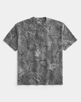 Boxy Heavyweight Camo Crew Tişörtü