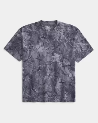 Boxy Heavyweight Camo Crew Tişörtü