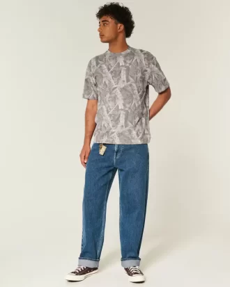 Boxy Heavyweight Camo Crew Tişörtü