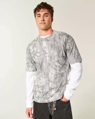 Boxy Heavyweight Camo Crew Tişörtü