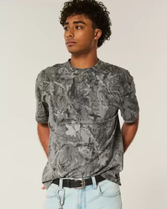 Boxy Heavyweight Camo Crew Tişörtü