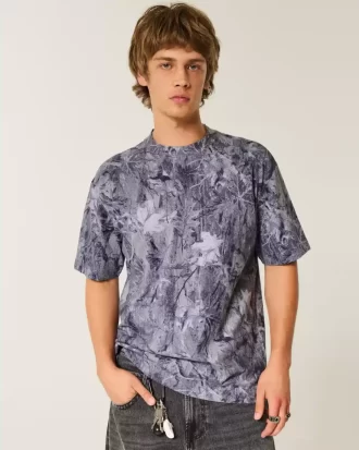 Boxy Heavyweight Camo Crew Tişörtü