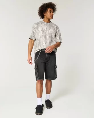 Boxy Heavyweight Crop Camo Crew Tişört