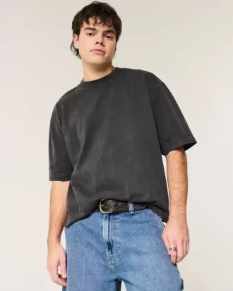 Boxy Heavyweight Crop Crew Tişörtü