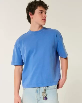 Boxy Heavyweight Crop Washed Crew Tişört