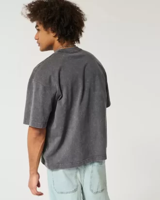 Boxy Heavyweight Crop Washed Crew Tişört