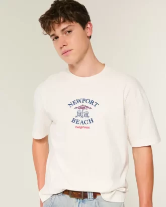 Boxy Heavyweight Newport Beach Grafik Tişört