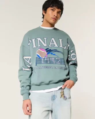 Boxy LA Finals Tenis Grafikli Mürettebat Sweatshirt’ü