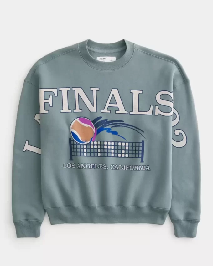 Boxy LA Finals Tenis Grafikli Mürettebat Sweatshirt’ü