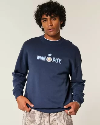 Boxy Manchester City FC Grafikli Mürettebat Sweatshirt’ü