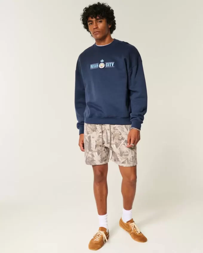 Boxy Manchester City FC Grafikli Mürettebat Sweatshirt’ü