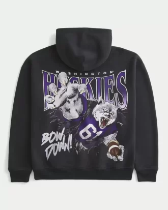 Boxy University of Washington Huskies Grafik Kapüşonlu Üst