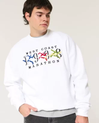 Boxy West Coast Marathon Grafikli Mürettebat Sweatshirt