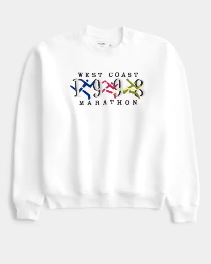 Boxy West Coast Marathon Grafikli Mürettebat Sweatshirt