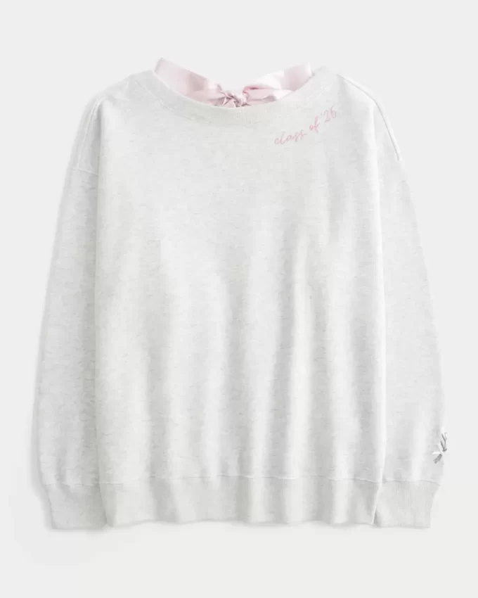 Büyük Boy ’26 Sınıfı Sırt Fiyonklu Sweatshirt