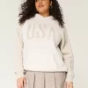 Büyük Boy ABD Grafik Kapüşonlu Sweatshirt