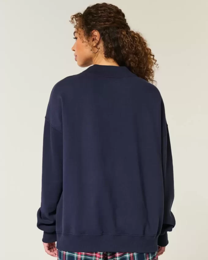 Büyük Boy Balıkçı Yaka Sweatshirt