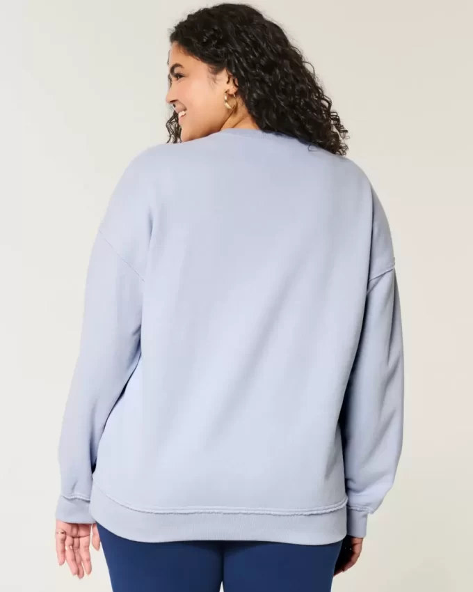 Büyük Boy Gameday Grafik Çentik Yaka Sweatshirt