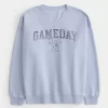 Büyük Boy Gameday Grafik Çentik Yaka Sweatshirt
