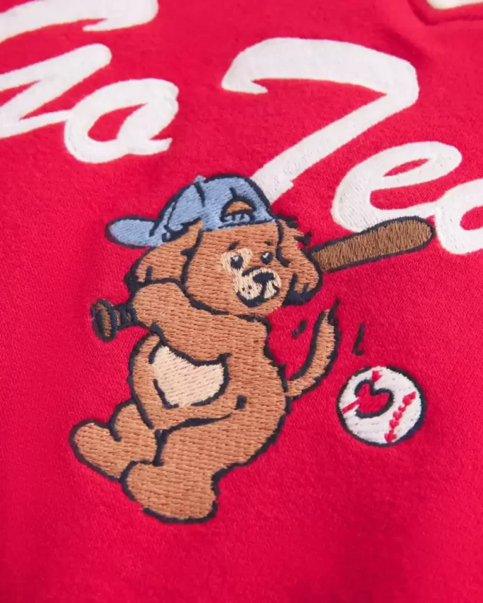 Büyük Boy Go Team Grafik V Yaka Sweatshirt