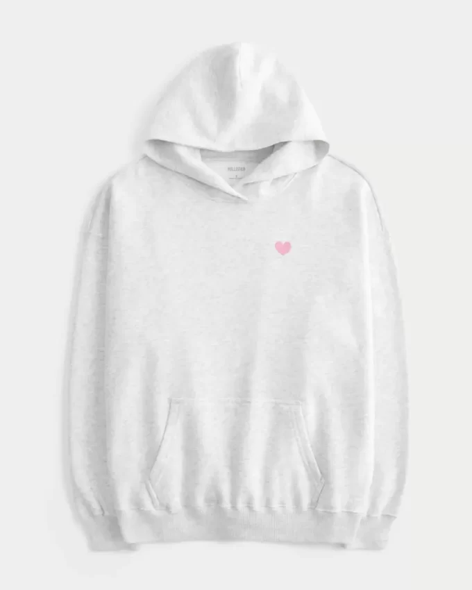 Büyük Boy I Heart LA Grafik Kapüşonlu Sweatshirt