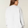 Büyük Boy Kalp Grafikli Mürettebat Sweatshirt