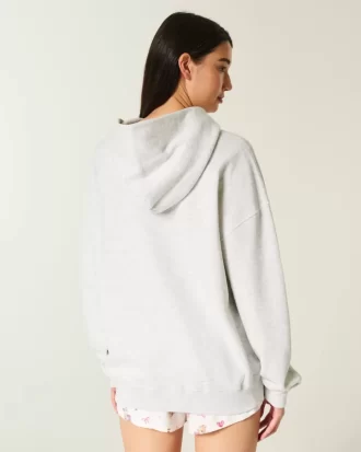Büyük Boy Kıdemli Grafik Kapüşonlu Sweatshirt