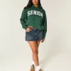 Büyük Boy Kıdemli Grafik Kapüşonlu Sweatshirt