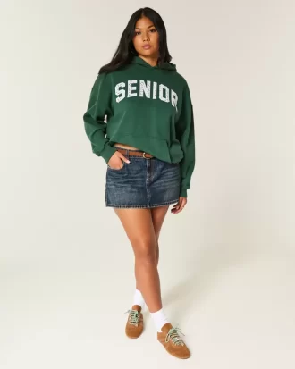 Büyük Boy Kıdemli Grafik Kapüşonlu Sweatshirt