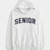 Büyük Boy Kıdemli Grafik Kapüşonlu Sweatshirt