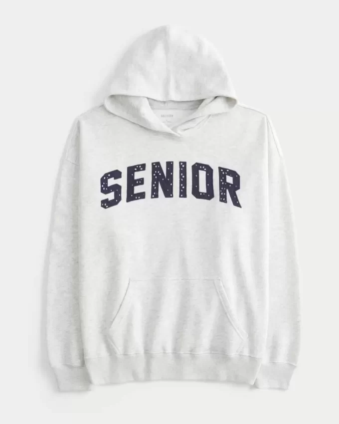 Büyük Boy Kıdemli Grafik Kapüşonlu Sweatshirt