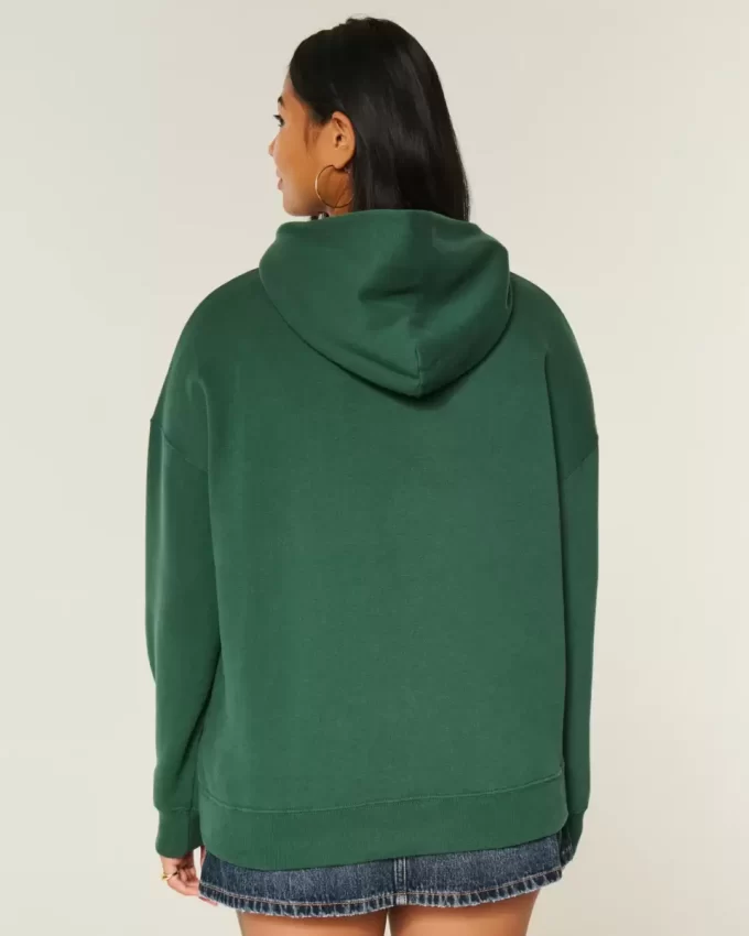 Büyük Boy Kıdemli Grafik Kapüşonlu Sweatshirt