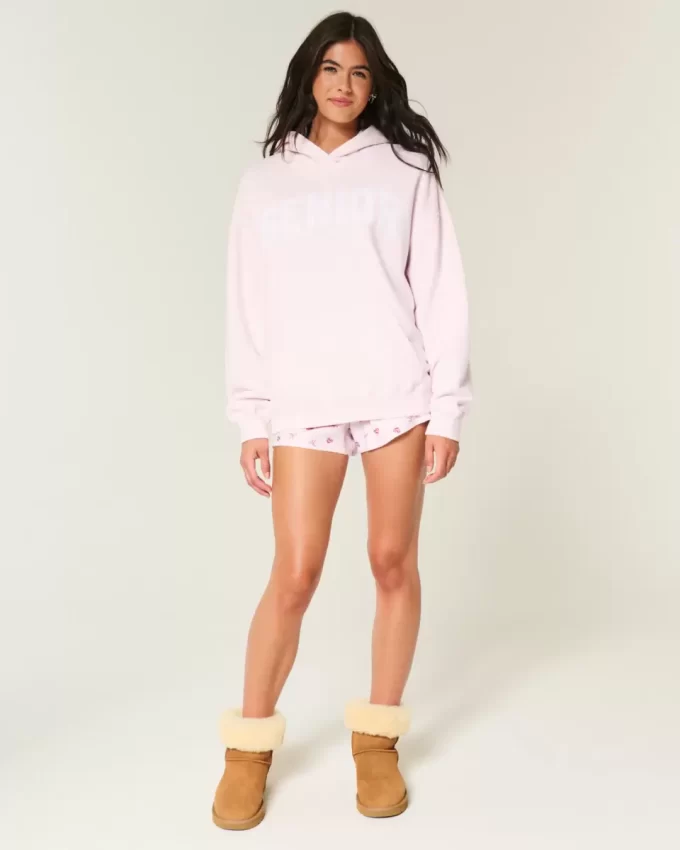 Büyük Boy Kıdemli Grafik Kapüşonlu Sweatshirt