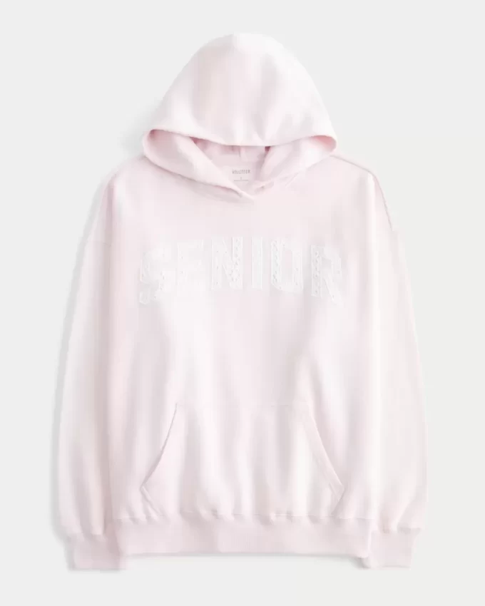 Büyük Boy Kıdemli Grafik Kapüşonlu Sweatshirt
