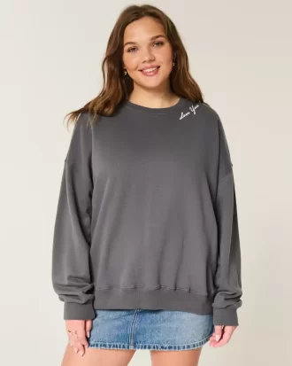 Büyük Boy Melek Kanatlı Grafikli Sweatshirt