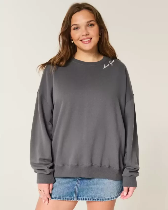 Büyük Boy Melek Kanatlı Grafikli Sweatshirt