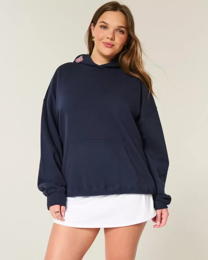 Büyük Boy Meyveli Grafik Kapüşonlu Sweatshirt