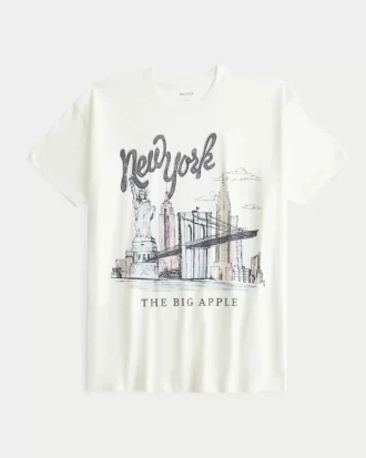 Büyük Boy New York Grafik Tişört
