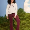 Büyük Boy New York Grafikli Mürettebat Sweatshirt