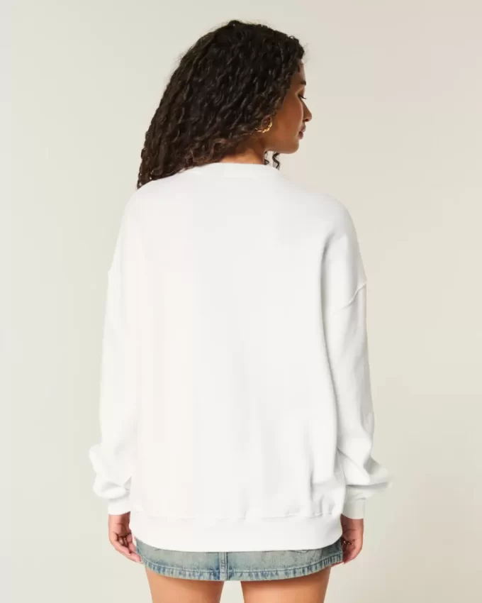 Büyük Boy New York Grafikli Mürettebat Sweatshirt