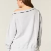 Büyük Boy NYC Grafik V Yaka Sweatshirt