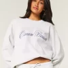 Büyük Boy Ocean Beach Grafikli Mürettebat Sweatshirt