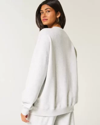 Büyük Boy Ocean Beach Grafikli Mürettebat Sweatshirt