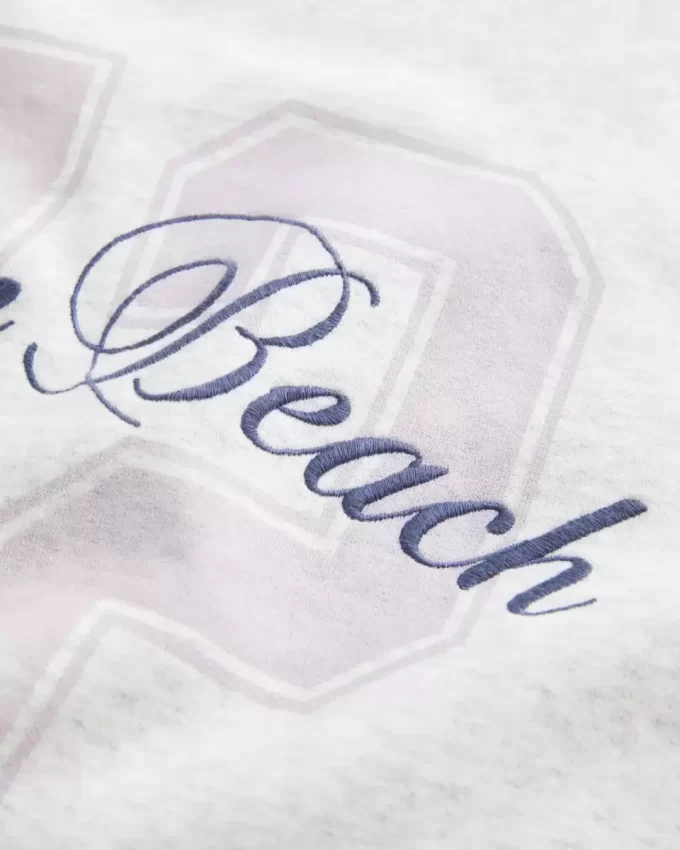 Büyük Boy Ocean Beach Grafikli Mürettebat Sweatshirt