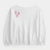 Büyük Boy Omuzdan Açık Ay Yeni Yılı Grafik Sweatshirt